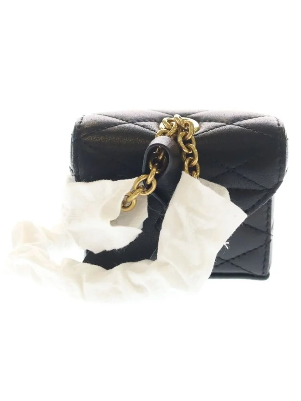 Saint Laurent Paris June Lambskin Mini Handbag Pouch Black